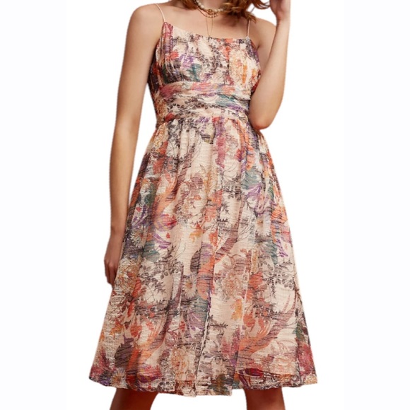 Maeve Dresses & Skirts - Maeve for Anthropologie Mackenzie Boho Floral Midi Dress Women's 2 Sundress